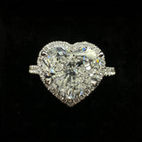 Front view of heart halo diamond ring
