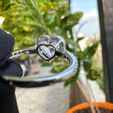 back view of heart cut diamond engagement rings​
