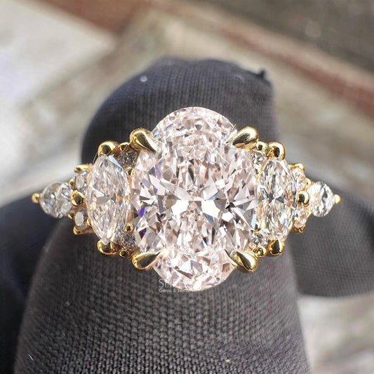 front view of oval diamond engagement ring​
