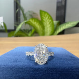 Front view of 2 Carat Oval Hidden Halo Engagement Ring for Women