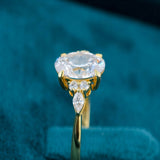 Side View Of 2 Carat Oval Lab Grown Diamond Engagement Ring