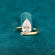 Front View of 2 Carat Pear Shaped Lab Diamond Bypass Ring