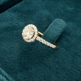 Side view of 2 Carat Round Halo Lab Diamond Engagement Ring