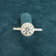 Front view of 2 Carat Round Halo Lab Diamond Engagement Ring