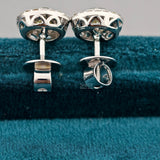 Angled Back Detail of Diamond Halo Stud Earrings​
