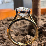Top View of 2 Carat Oval Lab Grown Diamond Engagement Ring​