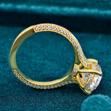 Rear View Showing Band Curve of Pear Diamond Engagement Ring