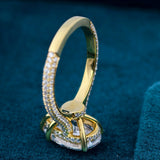 Angled Upright View Pear Shaped Lab Created Diamond Ring​