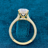 Angled Upright View of 2 Ct Pear Cut Lab Grown Diamond Ring