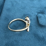 top view of 2 ct pear shape diamond engagement ring
