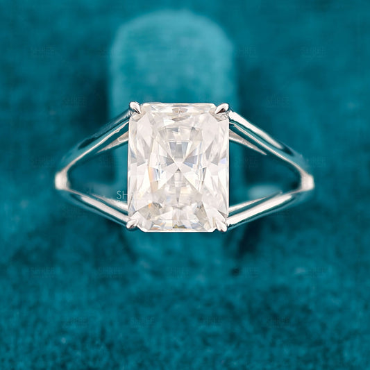 Front View of 2 Ct Radiant Cut Solitaire Engagement Ring