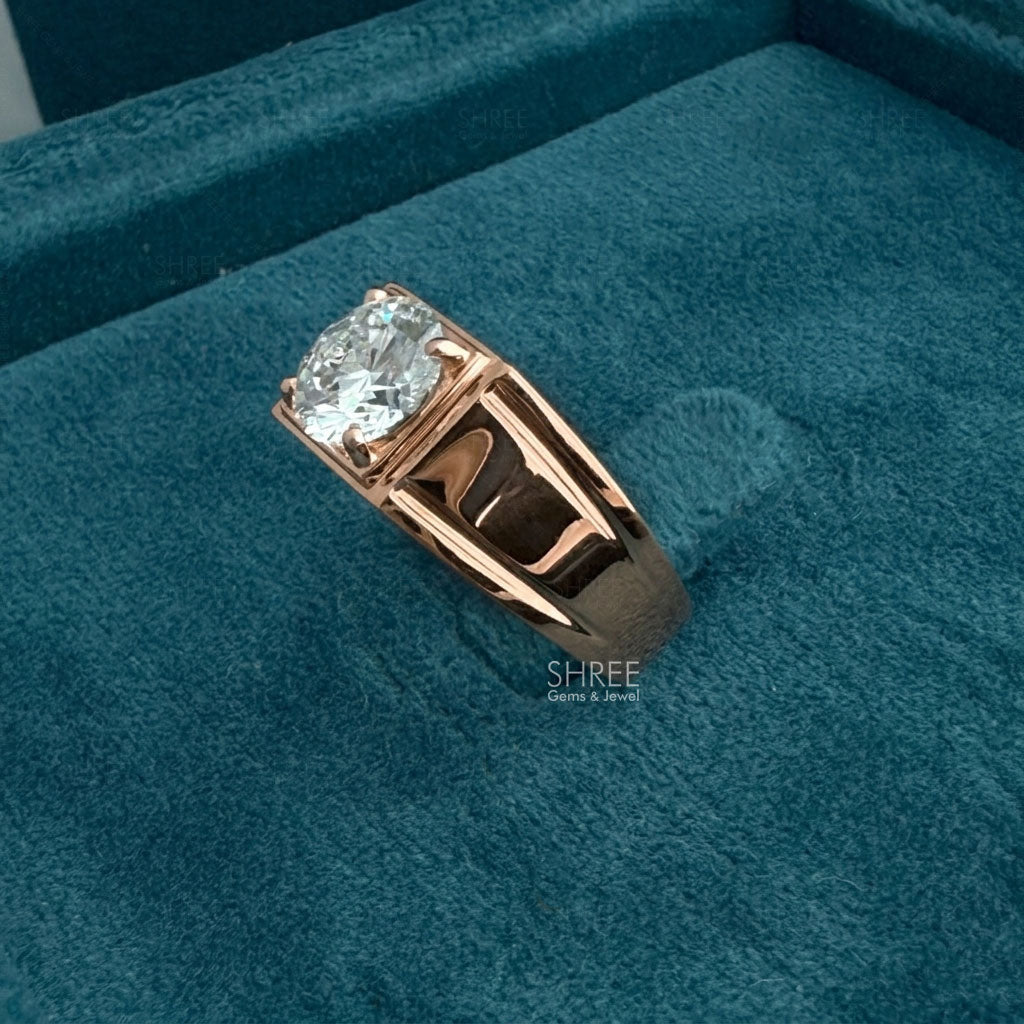 side view of 2 carat round diamond ring​