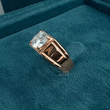 side view of 2 carat round diamond ring​