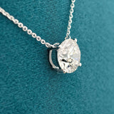 side view of round diamond necklace​
