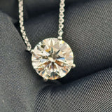 in hand view of 2 carat lab grown diamond necklace