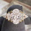 front view of oval and marquise diamond ring 
