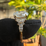 side view of oval diamond ring