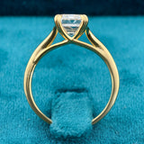 Full band view of 3 Carat Emerald Cut Diamond Solitaire Ring