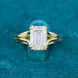 Front View of 3 Carat Emerald Cut Diamond Solitaire Ring