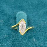 Front View of 3 Carat Marquise Diamond Bypass Ring​ for Women