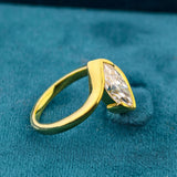 Side View of 3 Carat Marquise Diamond Bypass Ring​ for Women