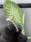 side view of lab grown radiant diamond ring​
