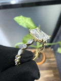 side view of radiant cut lab grown diamond ring