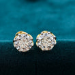 Front View of 3 Carat Round Lab Grown Diamond Stud Earrings