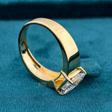Side Band View of 3 Carat Solitaire Princess Cut Diamond Ring for Men