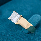 Side View Of 3 Carat Solitaire Princess Cut Diamond Ring for Men