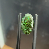 Front View of Oval Shape Lab Grown Green Diamond​