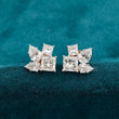 front view of lab grown diamond earrings
