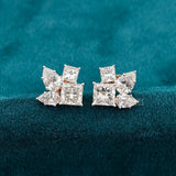 front view of lab grown diamond earrings