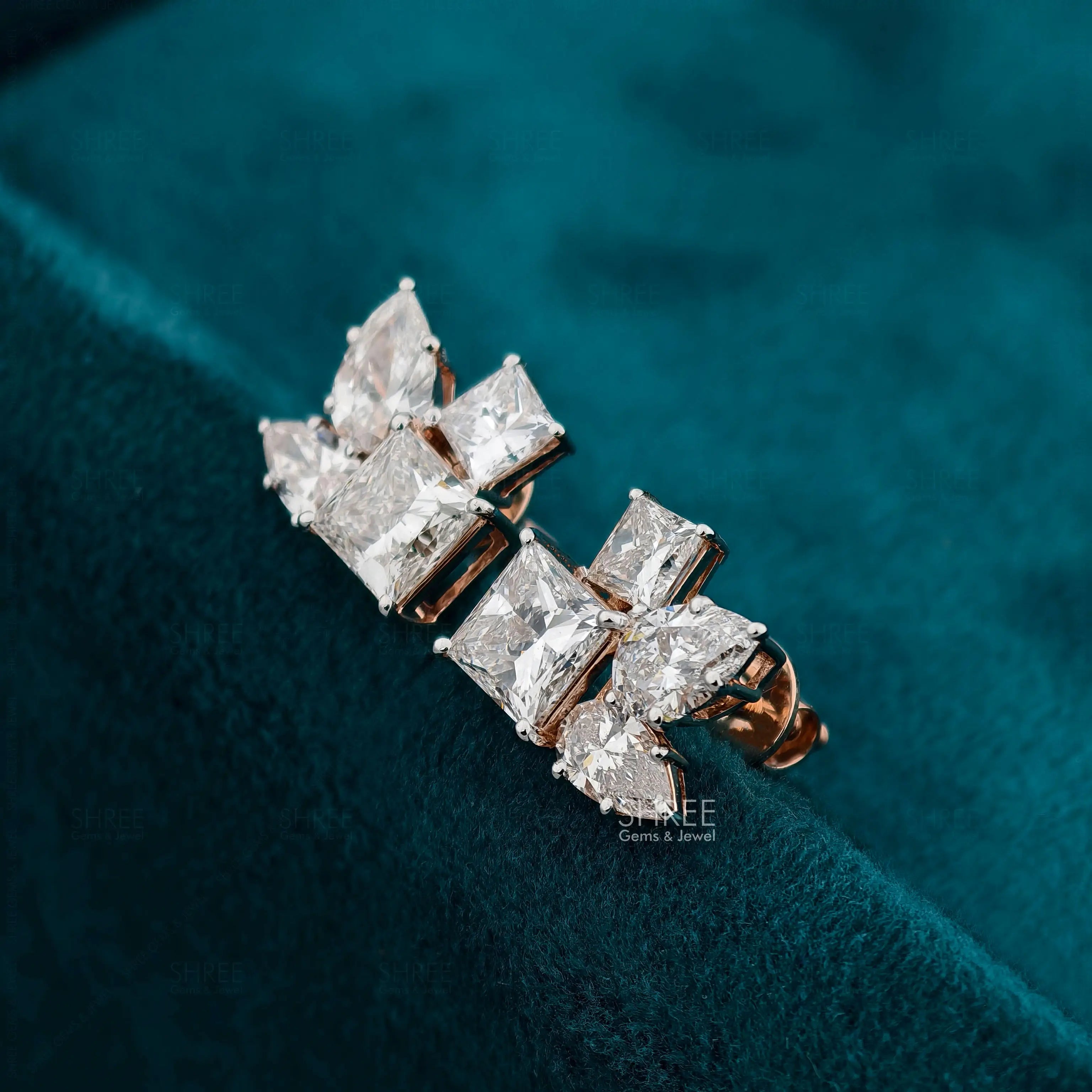 side view of lab diamond earrings​