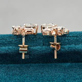 back screw view of lab diamond stud earrings