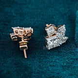 front and back view of lab created diamond stud earrings​
