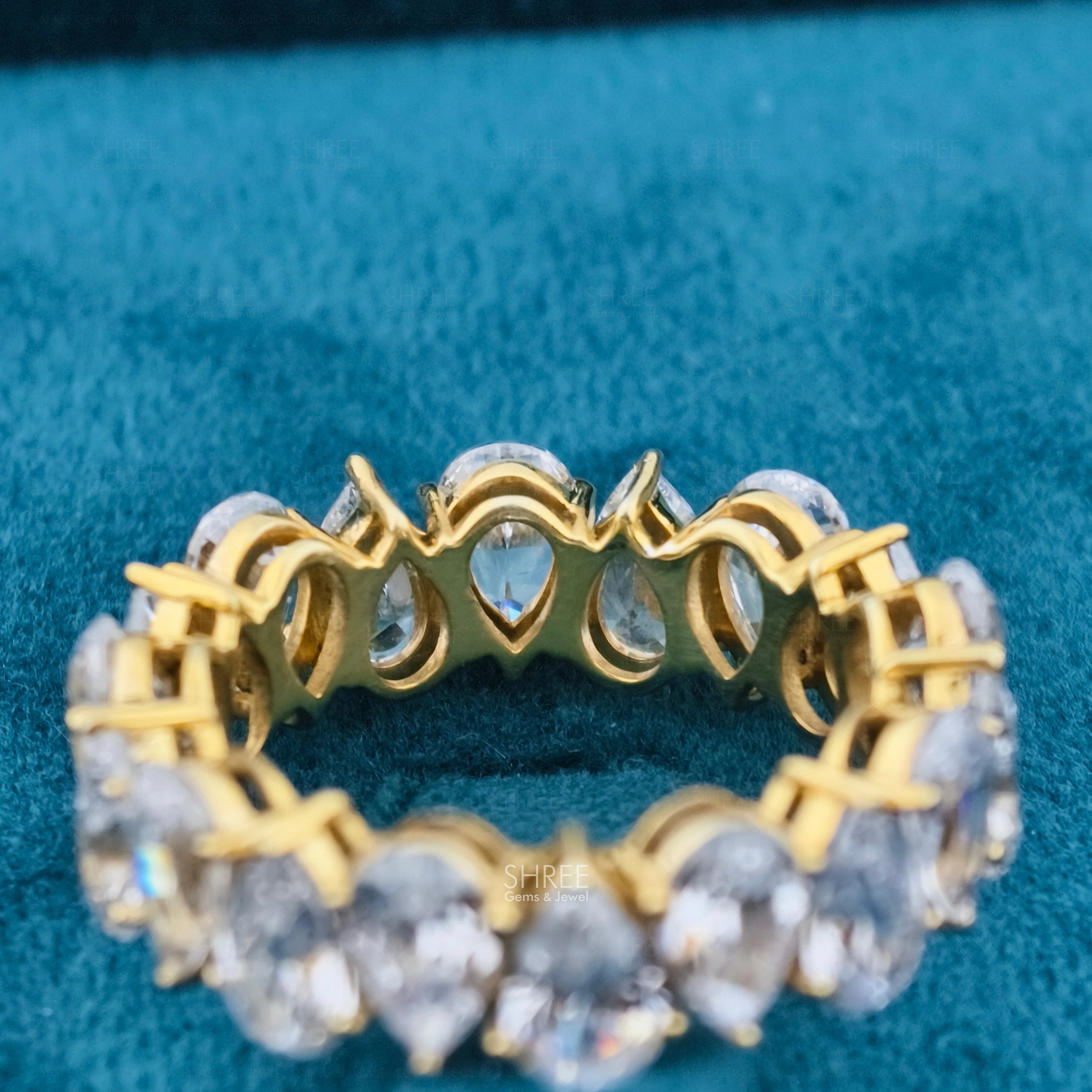 3 Ct Pear Cut Women's Lab Grown Diamond Wedding Band