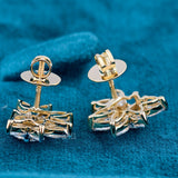 Side Profile of 3 Ct Pear and Marquise Lab Grown Diamond Cluster Stud Earrings