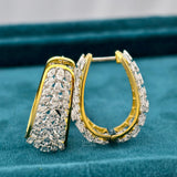 Side View Of 4.50 Ct Marquise & Pear Cut Lab Gown Diamond Hoop Earrings​