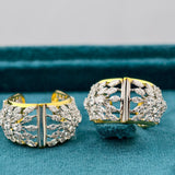 Front Close up View of 4.50 Ct Marquise & Pear Cut Lab Created Diamond Hoop Earrings​