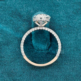 Full Band View of 4 Carat Pear Shaped Lab Grown Diamond Ring​