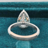 Back Side View of 4 Carat Pear Shaped Lab Grown Diamond Ring​