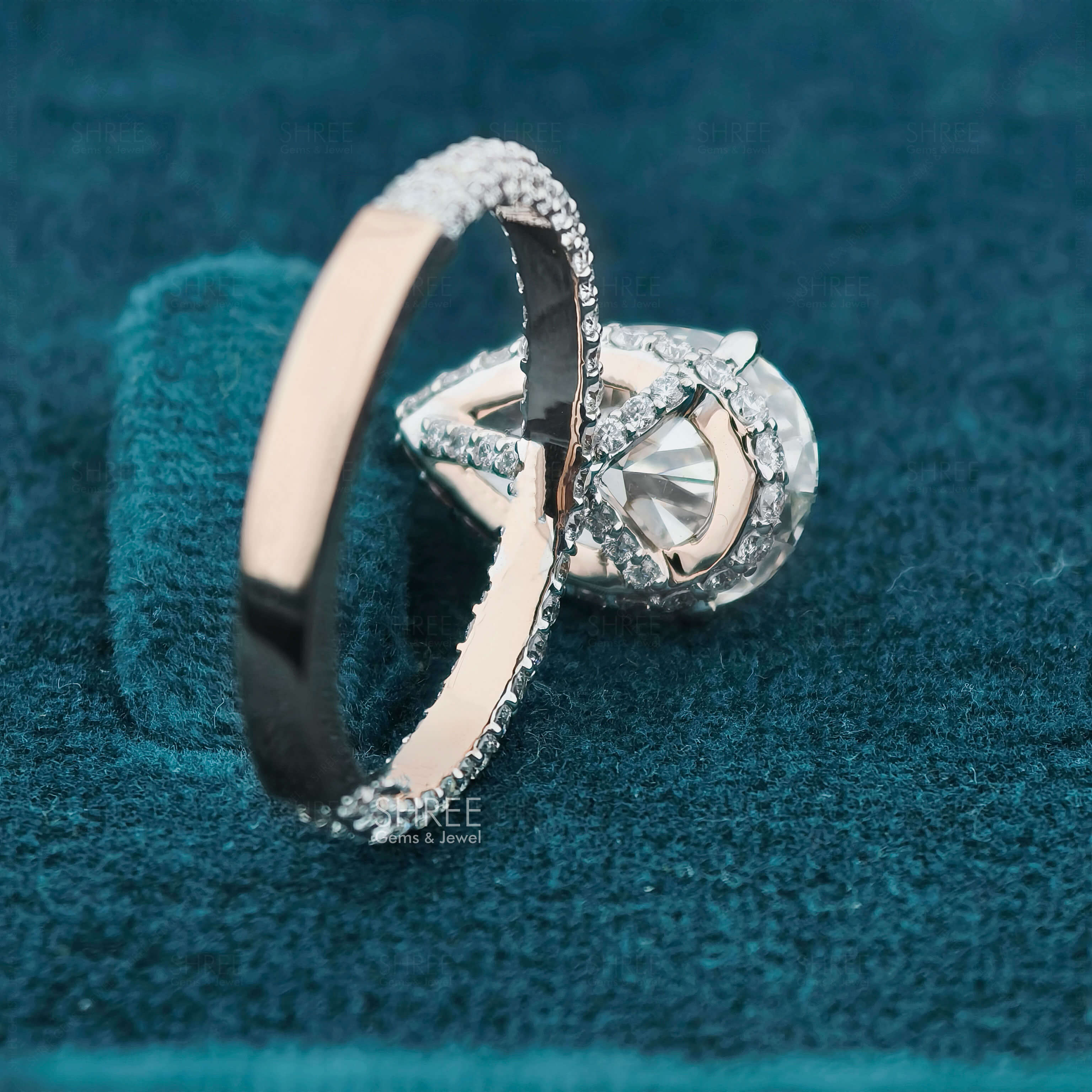 Gellary View of 4 Carat Pear Shaped Lab Grown Diamond Ring​