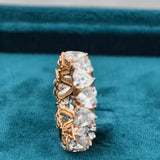 Side Profile of 4 Ct Heart Cut Lab Grown Diamond Wedding Band