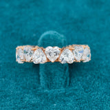 Front View of 4 Ct Heart Cut Lab Grown Diamond Wedding Band for Women