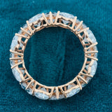 Bottom Gallery View of Rose Gold Eternity Ring with Heart Shaped Lab Grown Diamonds