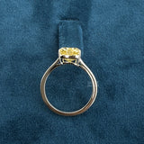top view of heart shaped lab created diamond ring​