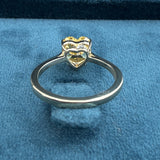 back view of lab grown yellow diamond ring
