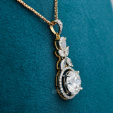 Side View Of 5 Carat Halo Multi Diamond Pendant for Women
