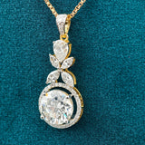 Side View Of 5 Carat Halo Multi Lab Diamond Pendant for Women